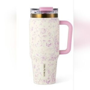 Thyme & Table Floral Pink Insulated Travel Mug with Handle